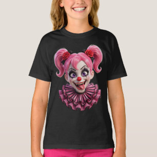 Spooky Pink Clown Girl Pixar Halloween T-Shirt PNG