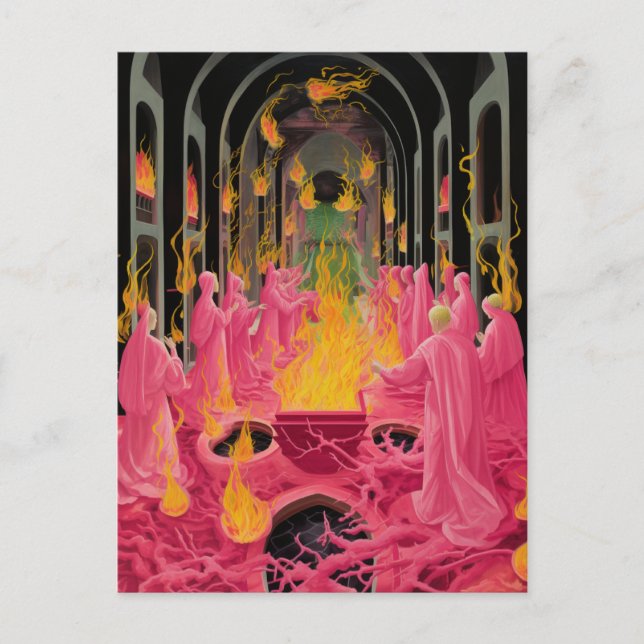 Spooky Pink Occult Ritual Postcard (Front)