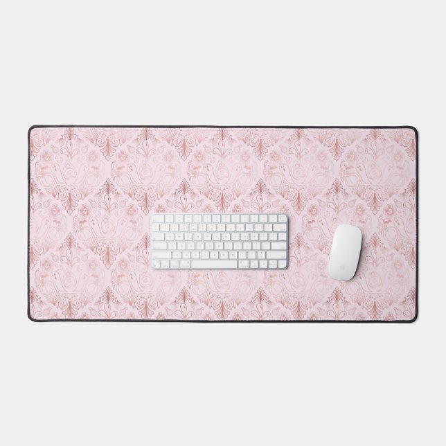 Spooky Pink & Rose Gold Desk Mat (Keyboard & Mouse)