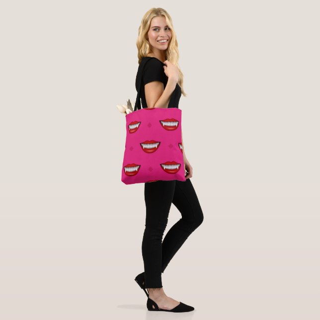 Spooky Pink Vampire Halloween  Tote Bag (On Model)