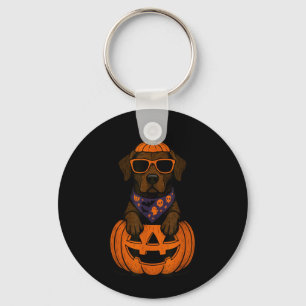 Spooky Plott Hound Pumpkin Halloween Dog Lover Key Ring