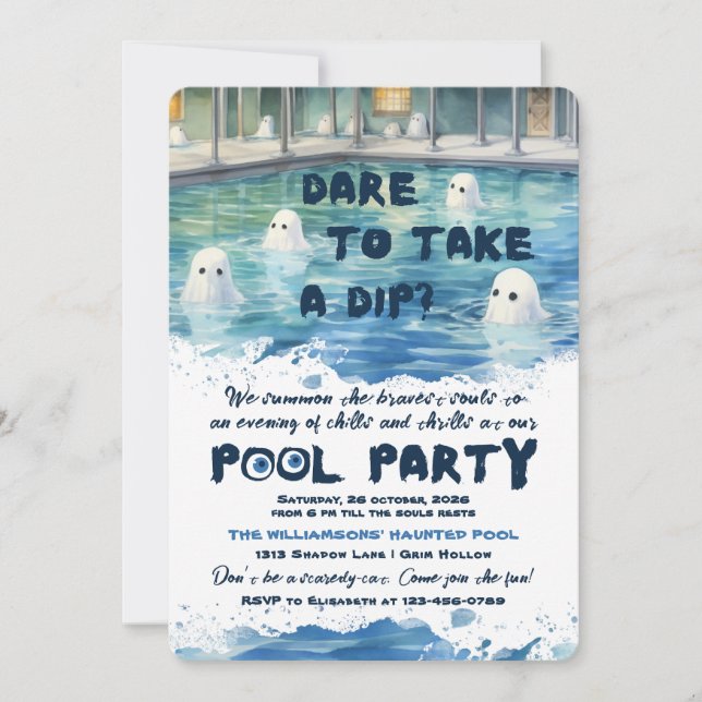 Spooky Pool Party Invitation (Front)