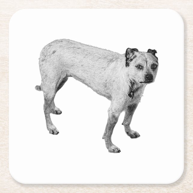 Spooky Porch Watch Square Paper Coaster (Front)