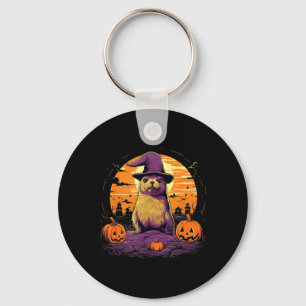 Spooky Prairie Dog Witch Halloween Key Ring
