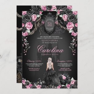 Spooky Princess Gothic Halloween Quinceanera Invitation