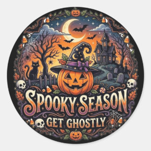 Spooky Pumpkin  Classic Round Sticker