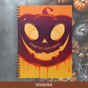 Spooky Pumpkin Face Halloween Spiral Notebook