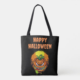 Spooky Pumpkin Face Happy Hallowen Tote Bag