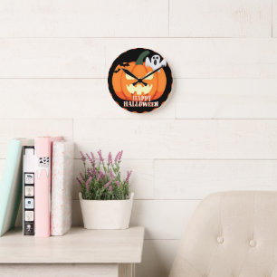 Spooky Pumpkin & Ghost Halloween clock