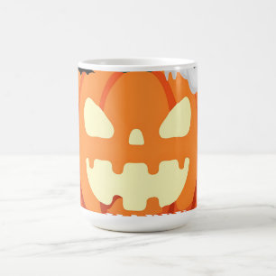 Spooky Pumpkin & Ghost Halloween clock Coffee Mug