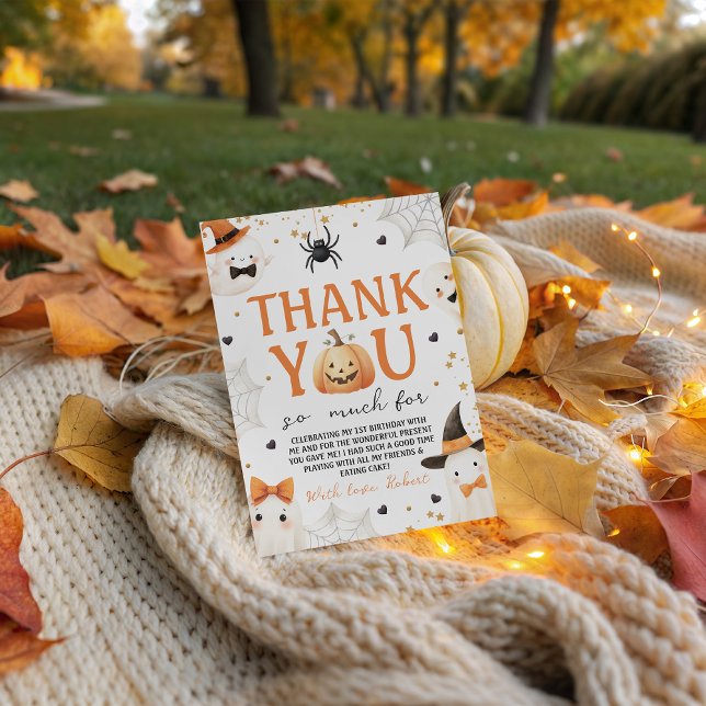 Spooky Pumpkin Ghost Thank You Invitation (Creator Uploaded)
