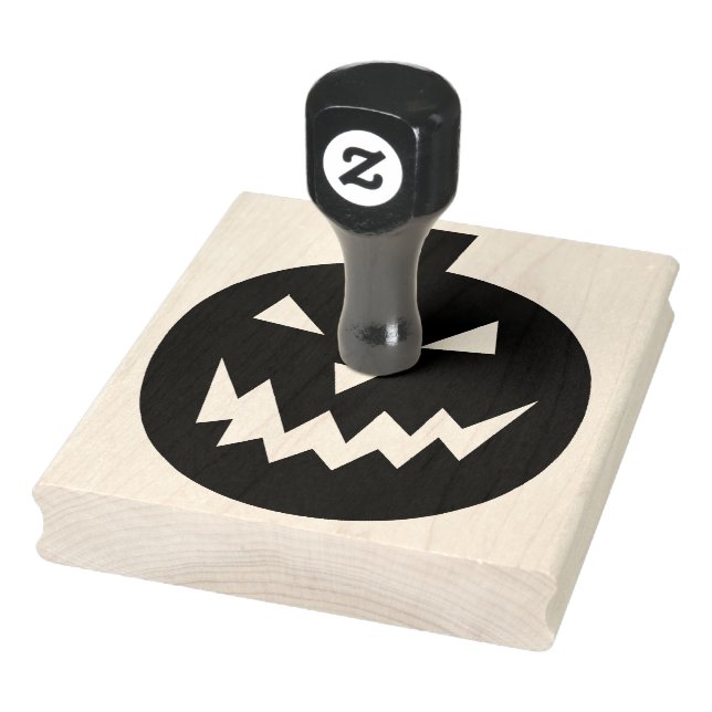 Spooky Pumpkin Halloween 4" x 5" Rubber Stamp (Stamp)