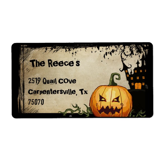 Spooky Pumpkin Halloween Address Labels (Front)