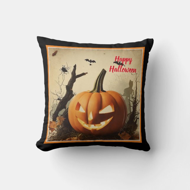 Spooky Pumpkin Halloween Collection Cushion (Front)