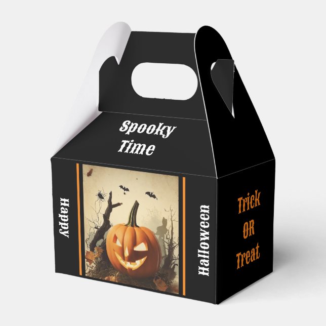 Spooky Pumpkin Halloween Collection Favour Box (Front Side)