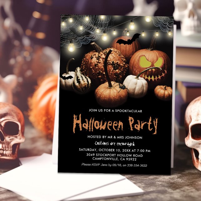 Spooky Pumpkin Halloween Party Invitation (Creator Uploaded)