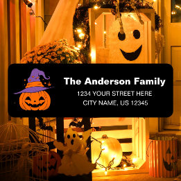 Spooky Pumpkin Halloween Party Mail Return Address Label