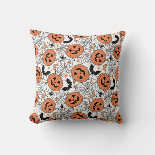 Spooky Pumpkin Halloween Pattern Cushion