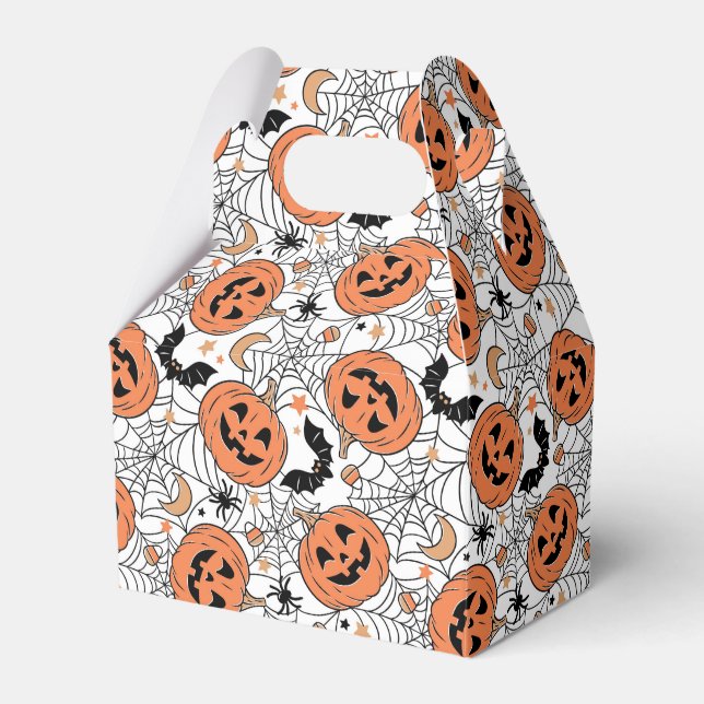 Spooky Pumpkin Halloween Pattern Favour Box (Front Side)