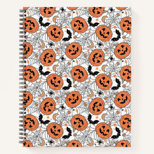 Spooky Pumpkin Halloween Pattern Notebook