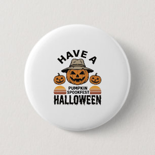 Spooky Pumpkin Halloween Vintage Engraving Shirt D 6 Cm Round Badge