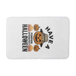 Spooky Pumpkin Halloween Vintage Engraving Shirt D Bath Mat