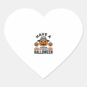 Spooky Pumpkin Halloween Vintage Engraving Shirt D Heart Sticker