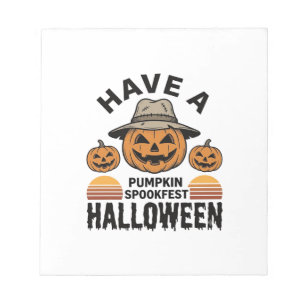 Spooky Pumpkin Halloween Vintage Engraving Shirt D Notepad