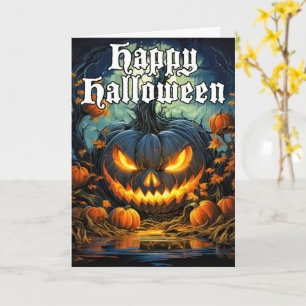 Spooky Pumpkin   Happy Halloween Card