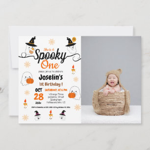 Spooky pumpkin kids halloween birthday party invitation