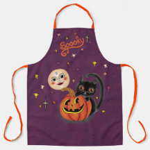 Spooky Pumpkin Kitten Moon - Dark Purple