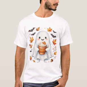 Spooky Pumpkin Latte Ghost T-Shirt