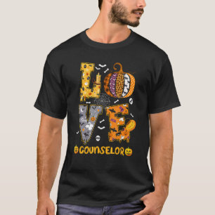 Spooky Pumpkin Love Halloween Counsellor Teacher S T-Shirt