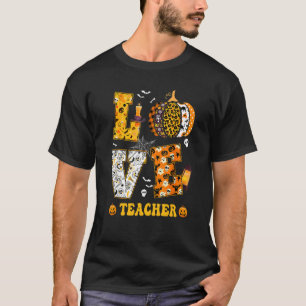 Spooky Pumpkin Love Halloween Teacher Teacher Stud T-Shirt