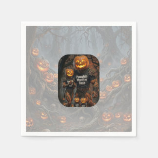 Spooky Pumpkin Monster Bash Halloween Party Paper Napkin