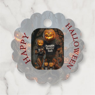 Spooky Pumpkin Monster Bash Halloween Thank You Fa Favour Tags