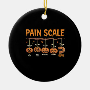 Spooky Pumpkin Pain Scale Trauma Nurse Triage Hall Ceramic Ornament