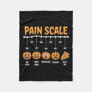 Spooky Pumpkin Pain Scale Trauma Nurse Triage Hall Fleece Blanket