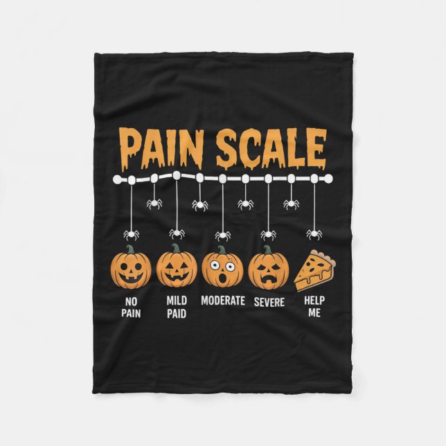 Spooky Pumpkin Pain Scale Trauma Nurse Triage Hall Fleece Blanket (Front)