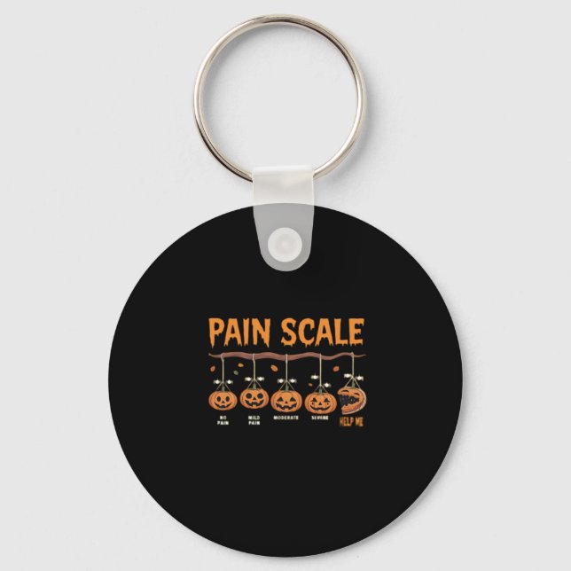 Spooky Pumpkin Pain Scale Trauma Nurse Triage Hall Key Ring (Front)