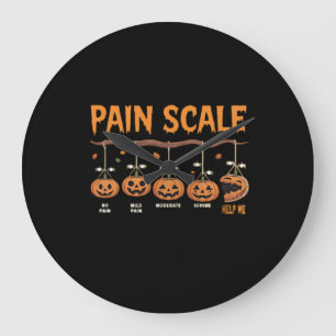 Spooky Pumpkin Pain Scale Trauma Nurse Triage Hall Large Clock