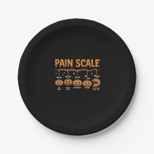 Spooky Pumpkin Pain Scale Trauma Nurse Triage Hall Paper Plate