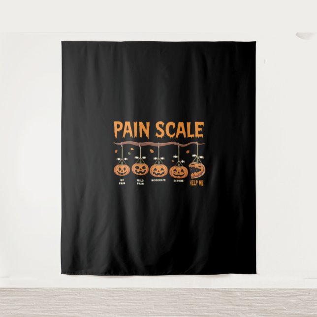 Spooky Pumpkin Pain Scale Trauma Nurse Triage Hall Tapestry (Front)