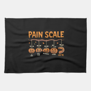 Spooky Pumpkin Pain Scale Trauma Nurse Triage Hall Tea Towel