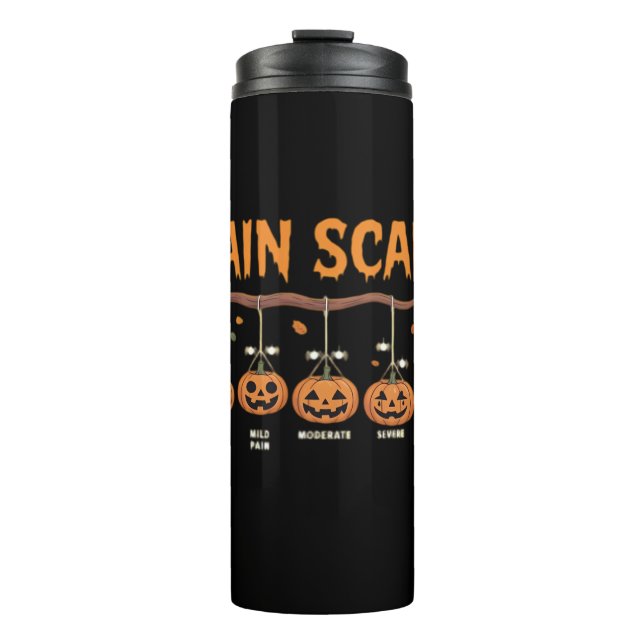 Spooky Pumpkin Pain Scale Trauma Nurse Triage Hall Thermal Tumbler (Front)