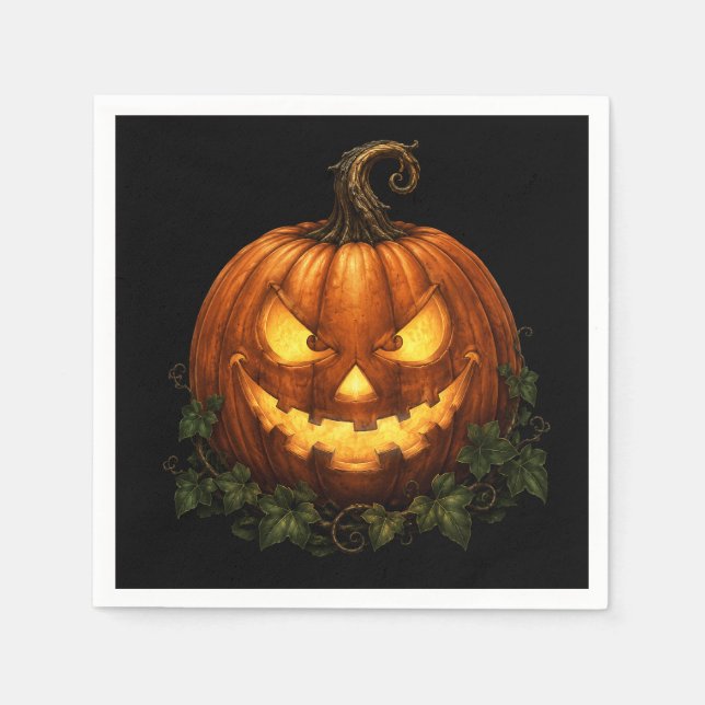 Spooky Pumpkin Party Napkins (Front)