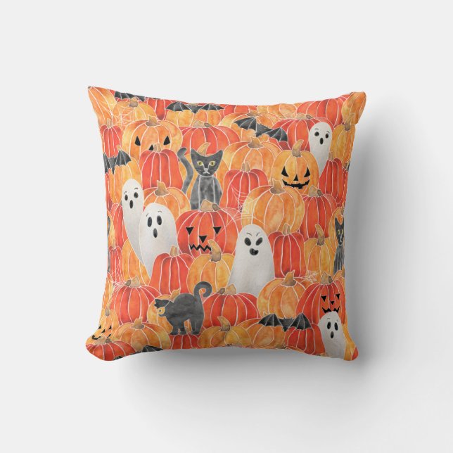 Spooky Pumpkin Patch Cushion (Front)