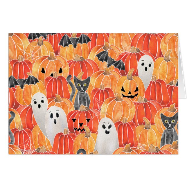 Spooky Pumpkin Patch Notecards (Front Horizontal)