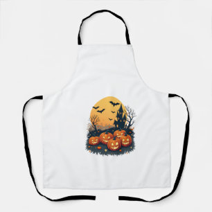 Spooky Pumpkin Patch � Retro Halloween Tee Apron