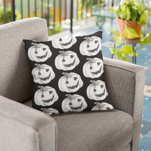 Spooky Pumpkin Pattern   Happy Halloween Cushion